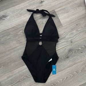 Cupshe Black Mesh Front One Piece Sz M NWT
